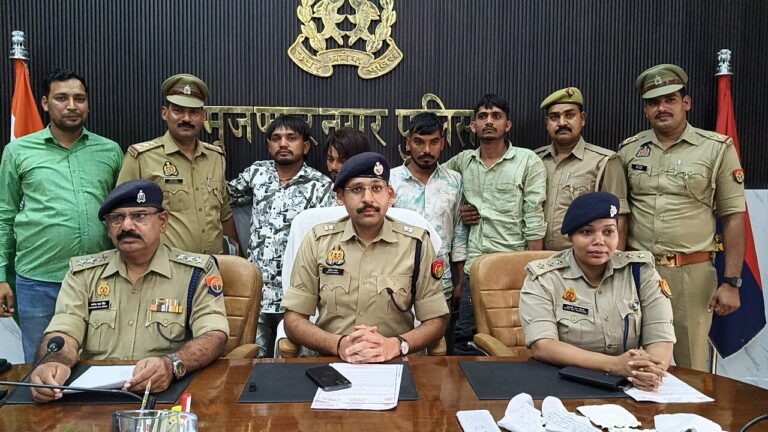 मुजफ्फरनगर में 48 घंटे में लूट का खुलासा: पुलिस मुठभेड़ में 2 डकैत घायल, 4 गिरफ्तार, 2 लाख से अधिक बरामद