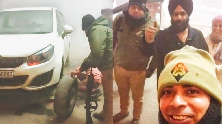 मुजफ्फरनगर पुलिस बनी फरिश्ता: घने कोहरे में टायर फटने से फंसे पंजाब के दंपति का सहारा बने सिपाही, पीड़ित बोले, “थैंक यू यूपी पुलिस!”