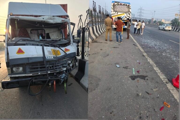 नोएडा में एक्सप्रेसवे पर मौत की लापरवाही: हाई स्पीड लेन में सामान उतारना पड़ा भारी, कैंटर की टक्कर से परिचालक की गई जान