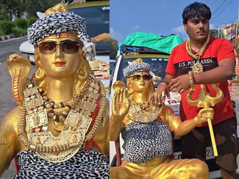 स्वर्ण आभूषणों से सजी ‘गोल्डन कांवड़’ पहुंची मुज़फ़्फ़रनगर: 24 कैरेट गोल्ड प्लेटेड ज्वैलरी से सजी भोलेनाथ की गोल्डन प्रतिमा बनी आकर्षण का केंद्र
